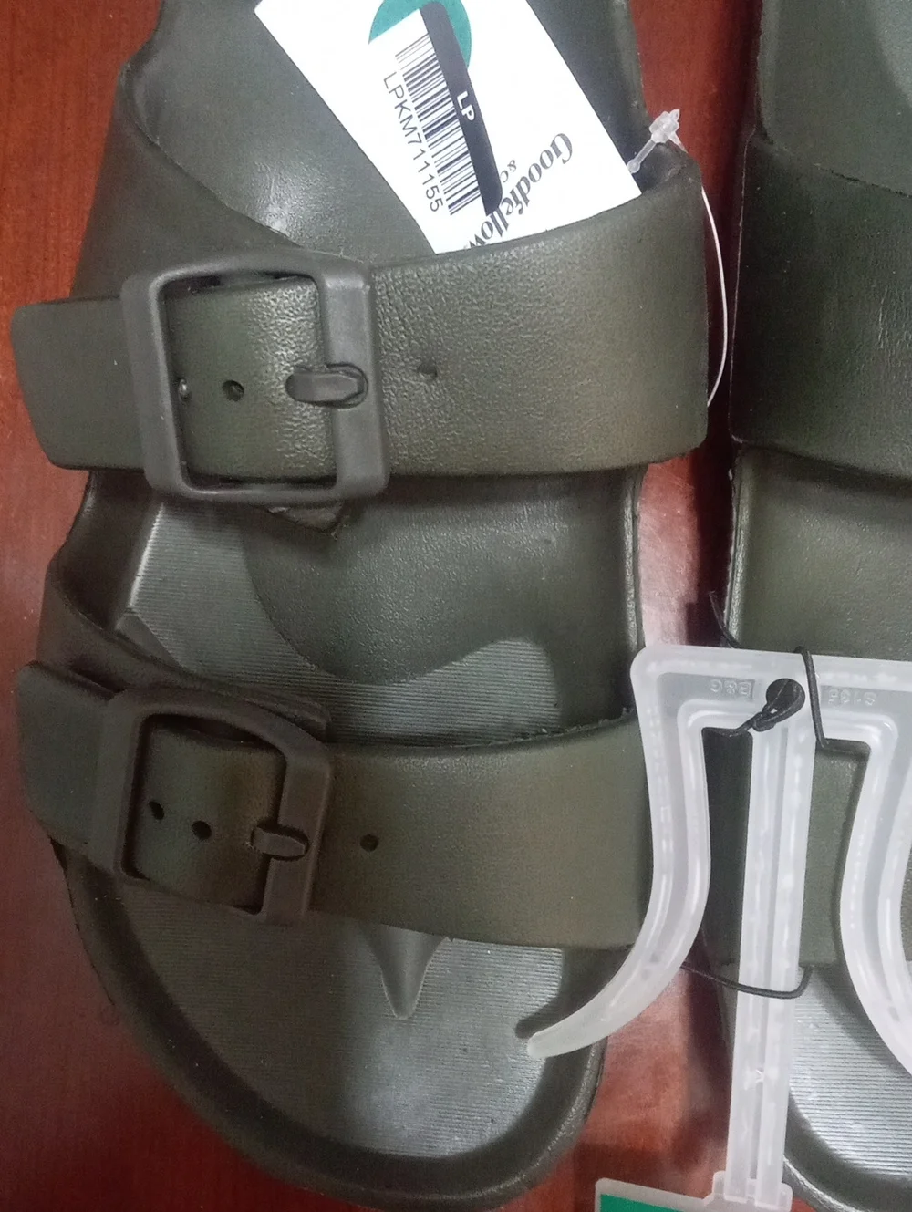 Goodfellow & Co Olive Green Double Buckle Slides Mens Sz 9 NWT